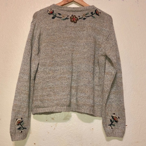 Embroidered Tan Cardigan - Picture 3 of 4